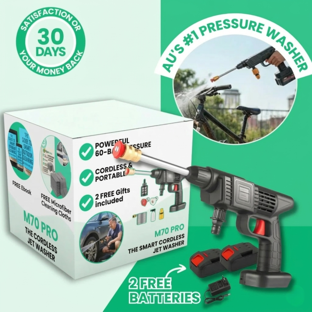 M70 PRO™ Cordless Jet Washer + 2 FREE Batteries